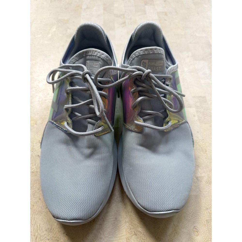 New Balance Womans Sneakers Holographic Iridescent Gray Fuel Core Coast Size 7.5 - Picture 2 of 8